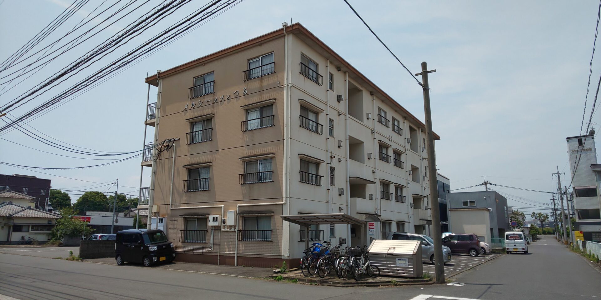 大分市 メルシーメゾンつる 外壁改修塗装工事 ビフォー